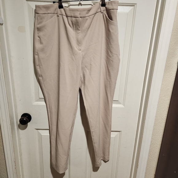 Express Editor High Rise Skinny Cream Pants Business Casual Luxury Minimalist - Picture 4 of 10